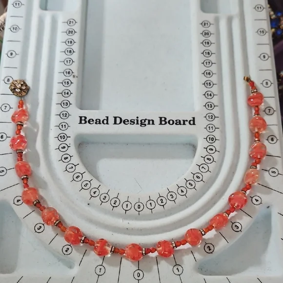 Miriam Haskell Elegant Murano Beaded Necklace with Rhinestone  Accents - Picture 7 of 8